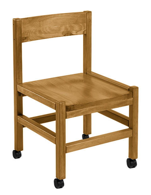 421 / /images/421/1000-421-2-0-0.jpg / Classic Solid Wood Side Chair with Casters